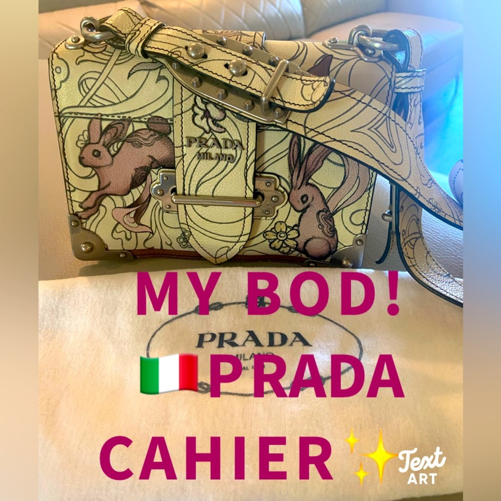 🇮🇹My Bag of the Day! Love my Prada Cahier!😊🐇🇮🇹
